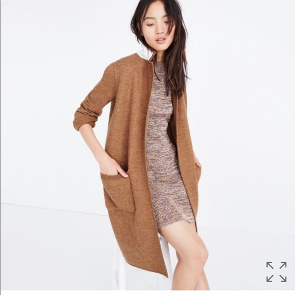 Madewell Camden Sweater Coat in Camel